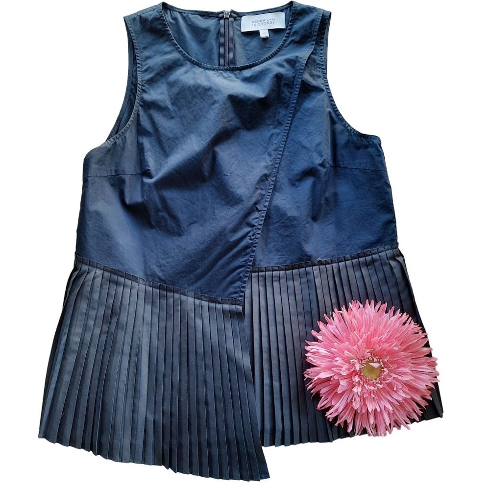 10 Crosby Derek Lam Navy and Pink Blouse